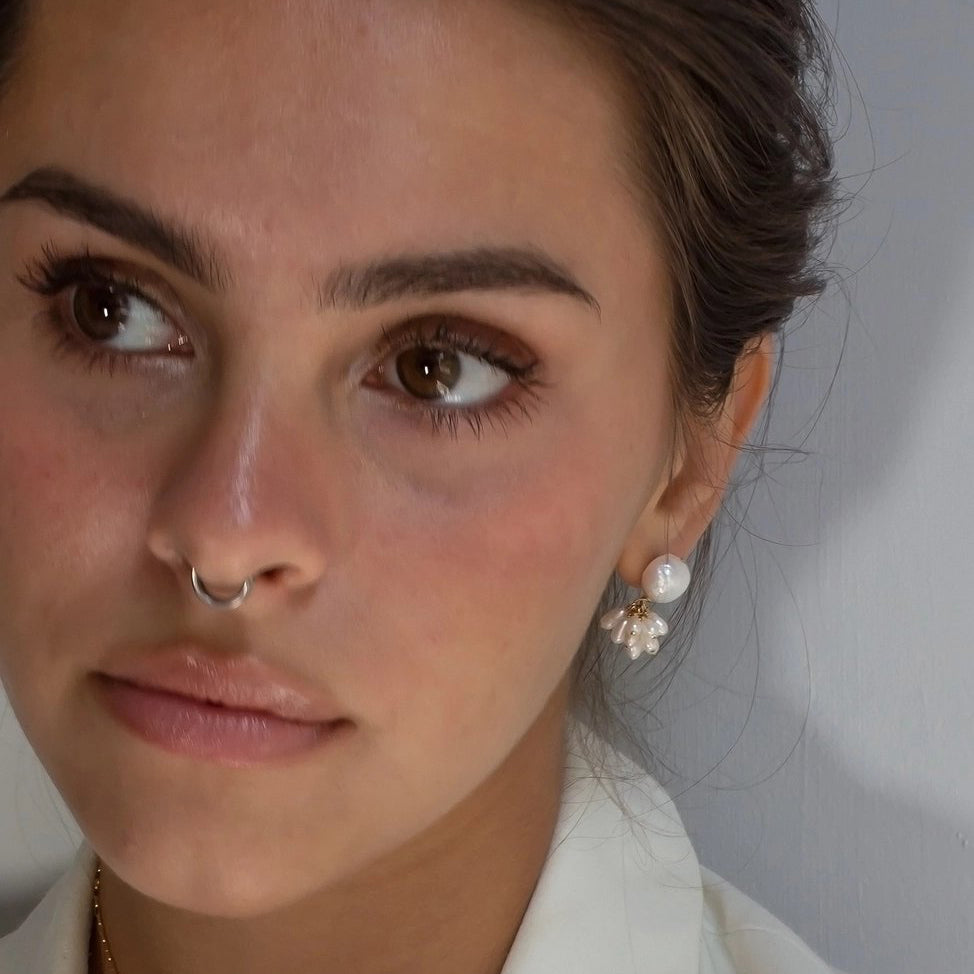 Fleurette Pearl Stud Earrings