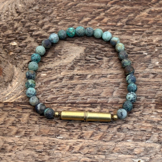 Flint Men's Beaded Single Bracelet (select stone)  African Turquoise