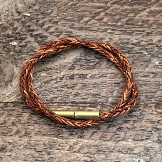 Flint Men's Braided Leather Bracelet (select color + size) Natural Medium