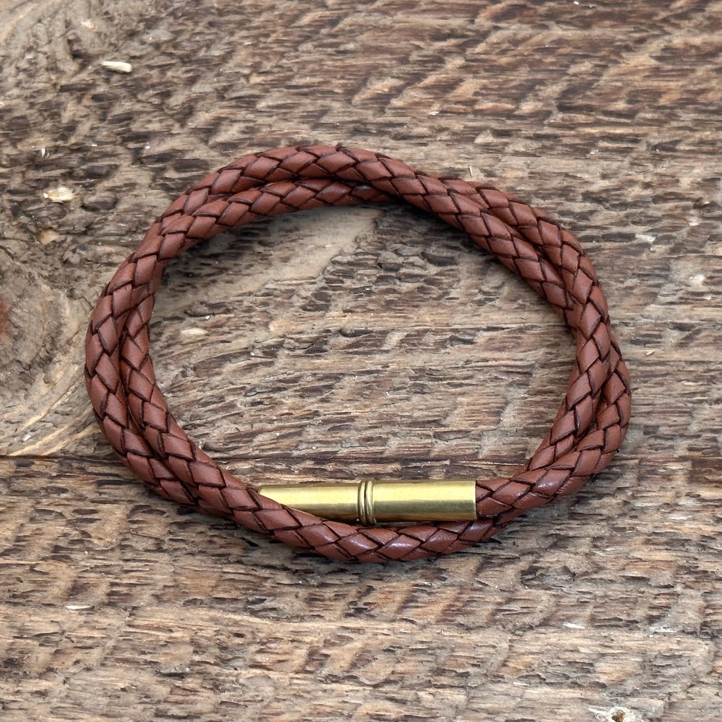 Flint Men's Braided Leather Bracelet (select color + size)