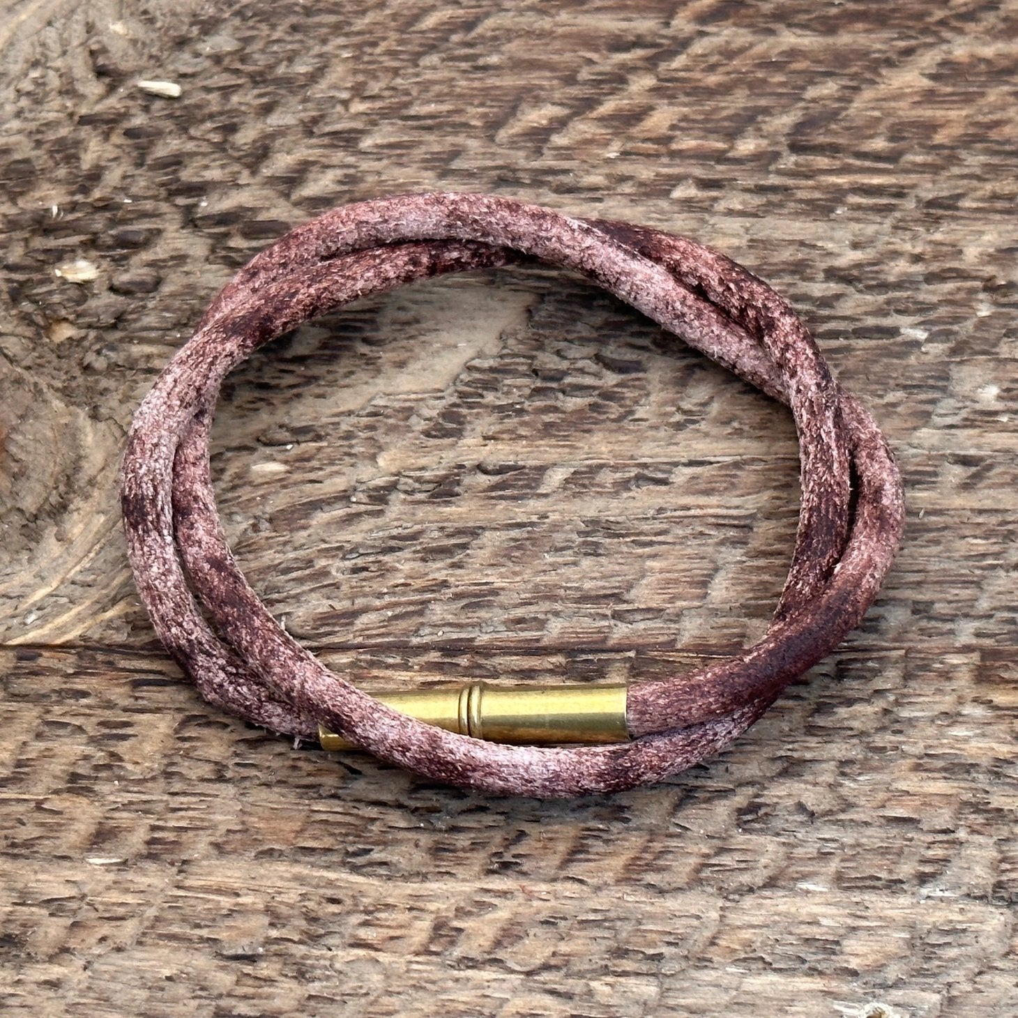 Flint Men’s Patina Leather Bracelet (select color) Brown