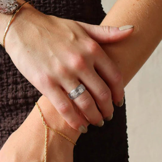 Textured Thick Band ‘Florence’ Ring - Sterling Silver