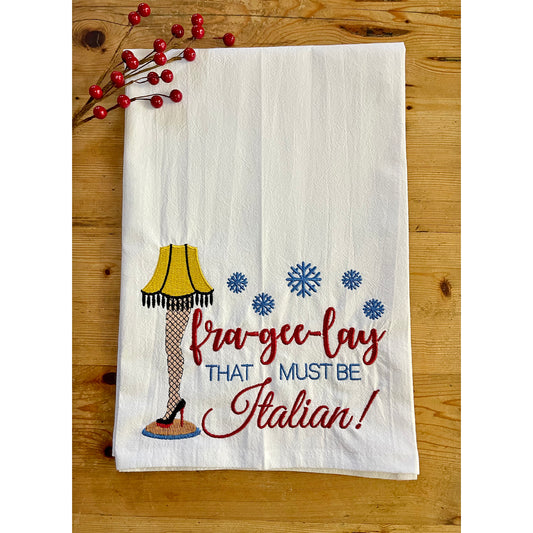 Fra-Gee-Lay - Embroidered Flour Sack Kitchen Towel