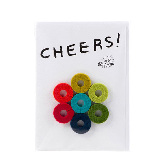 Wine-OTE's Felt Wine Marker Notecard - Cheers!
