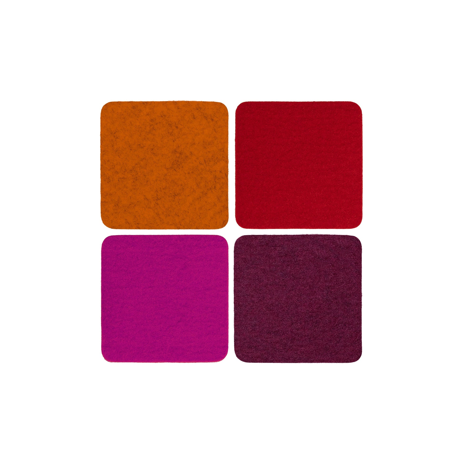 Bierfilzl Square Felt Coaster 4-pack (choose color) Bordeaux