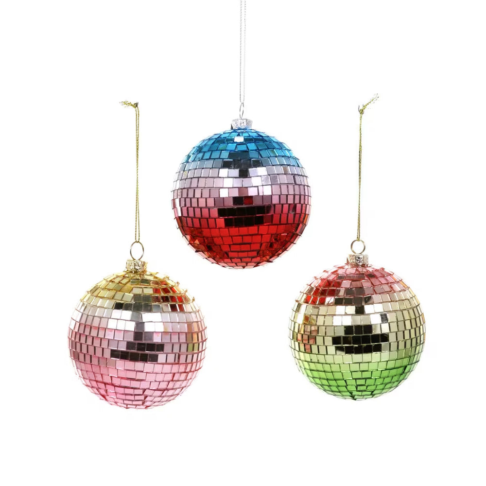 Ombre Mirrored Disco Ball Ornament (select color) B