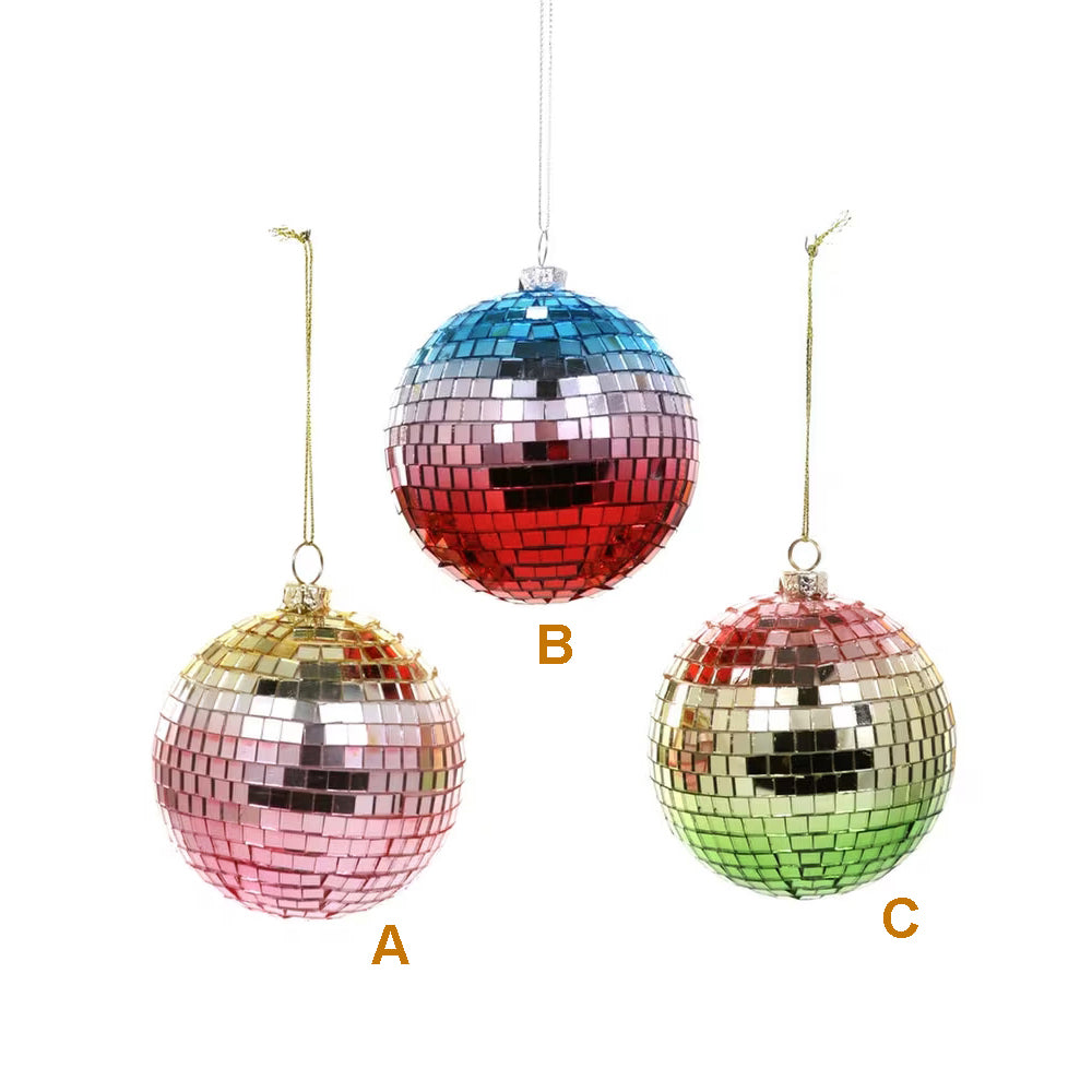 Ombre Mirrored Disco Ball Ornament (select color)