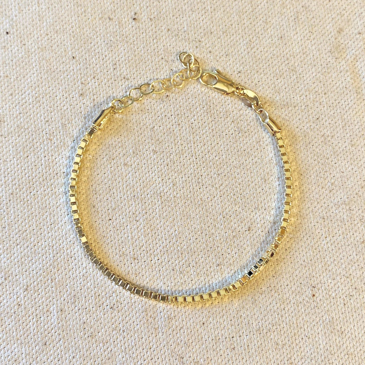 2mm Box Chain Bracelet - Gold Filled