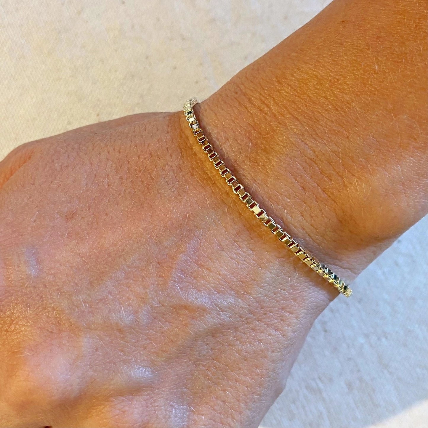 2mm Box Chain Bracelet - Gold Filled