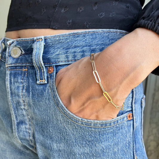 Classic Paperclip Chain Bracelet - Gold Filled