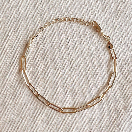 Classic Paperclip Chain Bracelet - Gold Filled