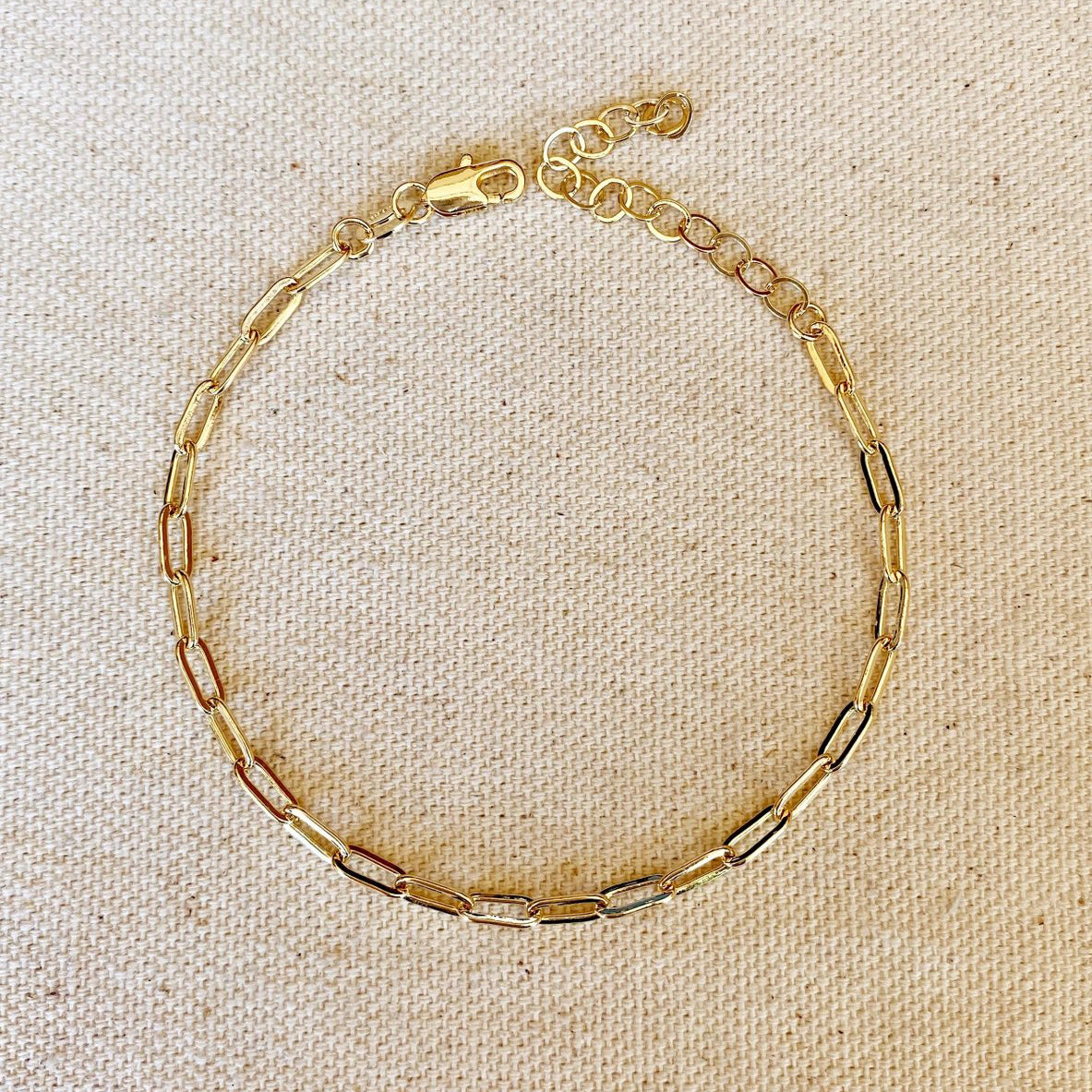 Short Link Paperclip Bracelet - Gold Filled