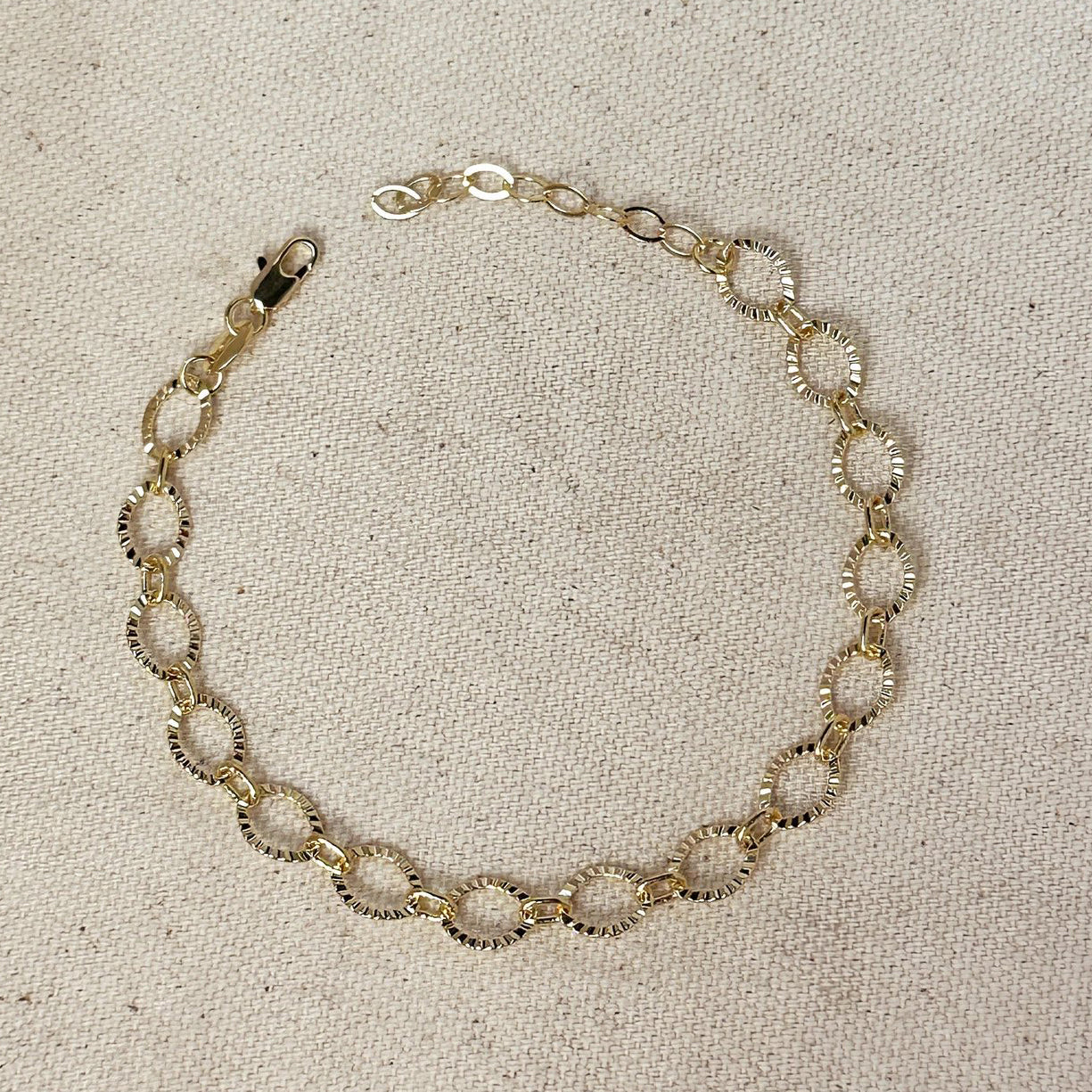 Diamond Cut Fancy Chain Bracelet - Gold Fill