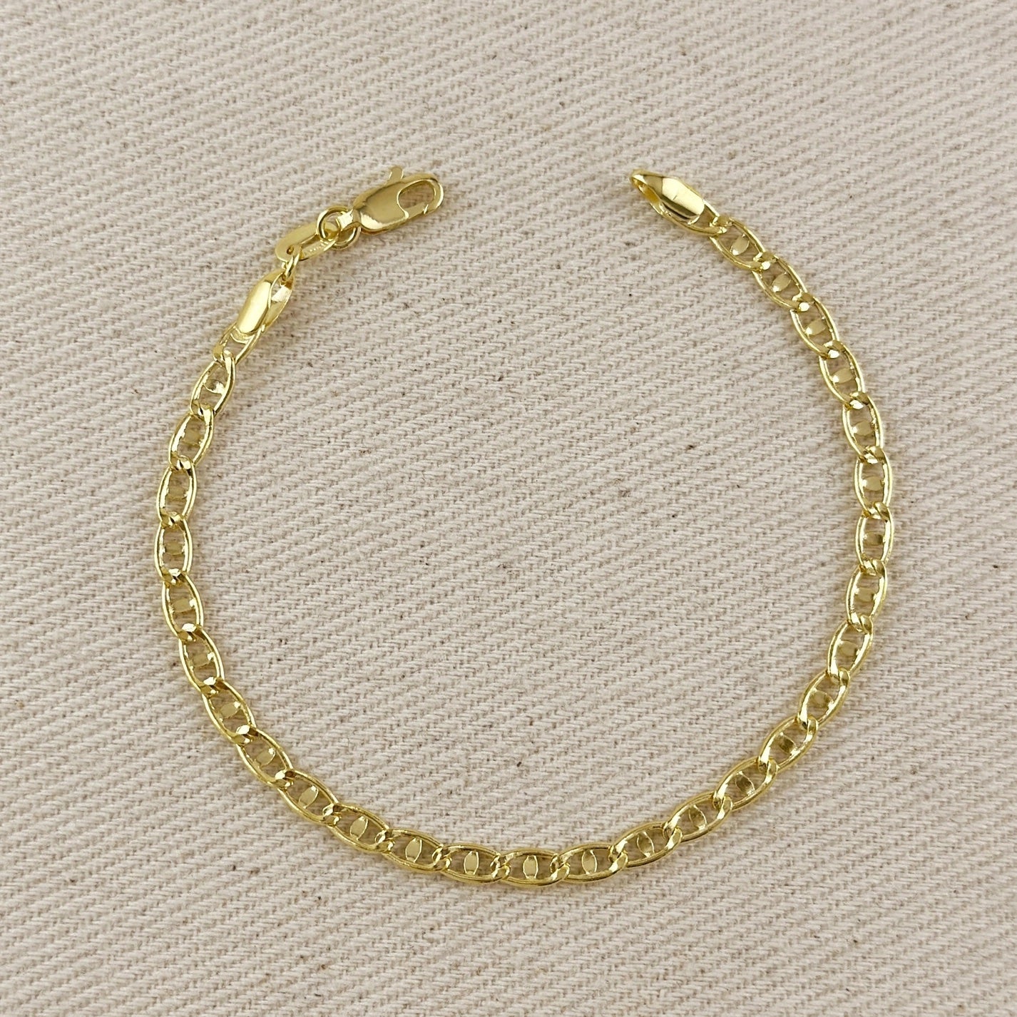 Fancy Mariner Link Bracelet - Gold Filled