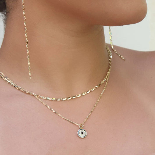 Protection Mandala Pendant Necklace – Gold Filled