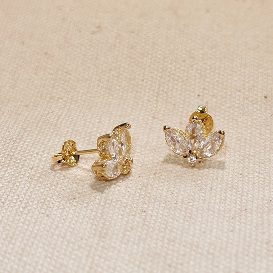 Lotus Flower Stud Earrings – Gold Filled