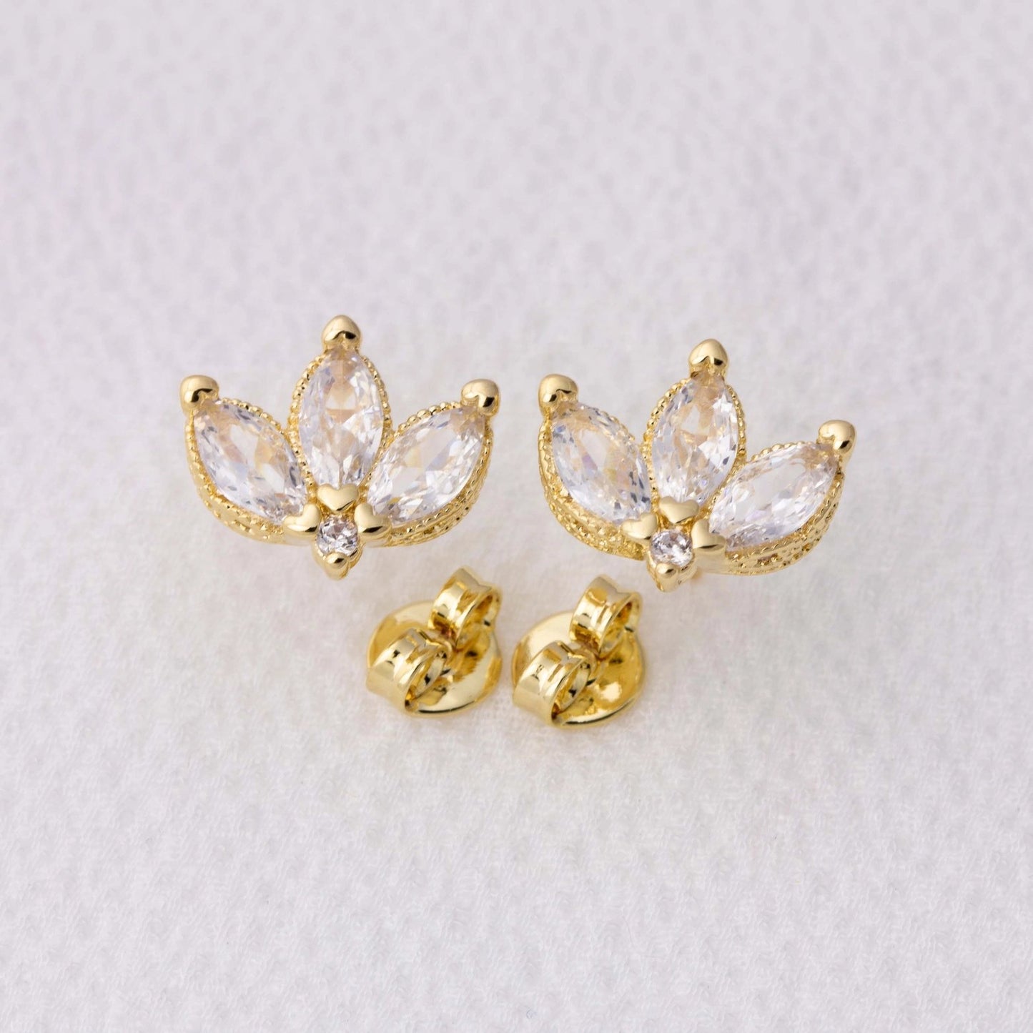 Lotus Flower Stud Earrings – Gold Filled