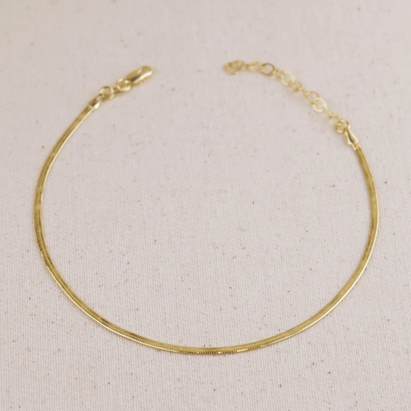 Gold Filled 2mm Herringbone Anklet