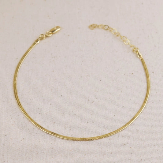 Gold Filled 2mm Herringbone Anklet
