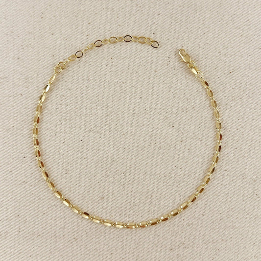 Gold Filled Detailed Chain Anklet