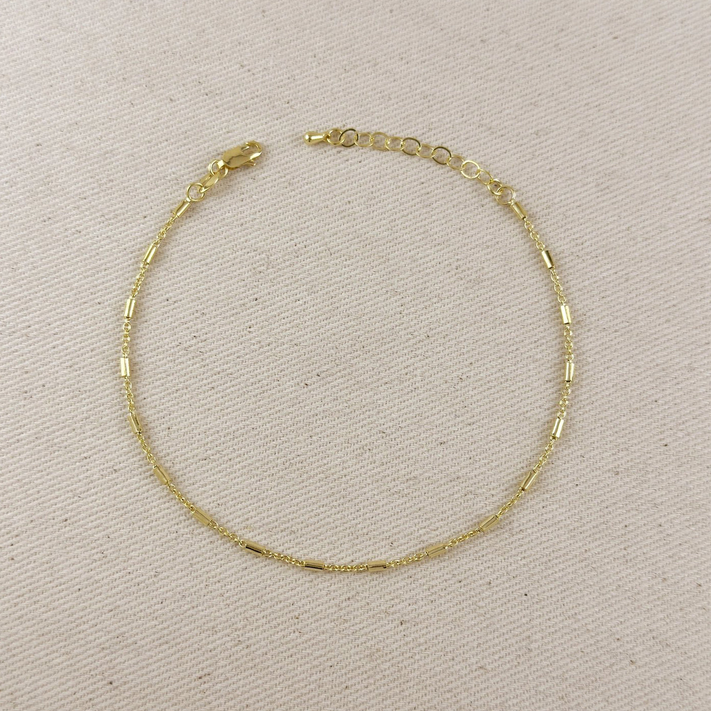Gold Filled Mini Tube Chain Anklet