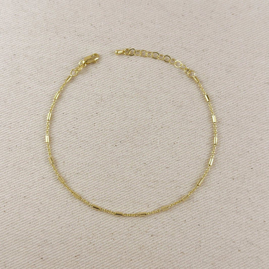 Gold Filled Mini Tube Chain Anklet