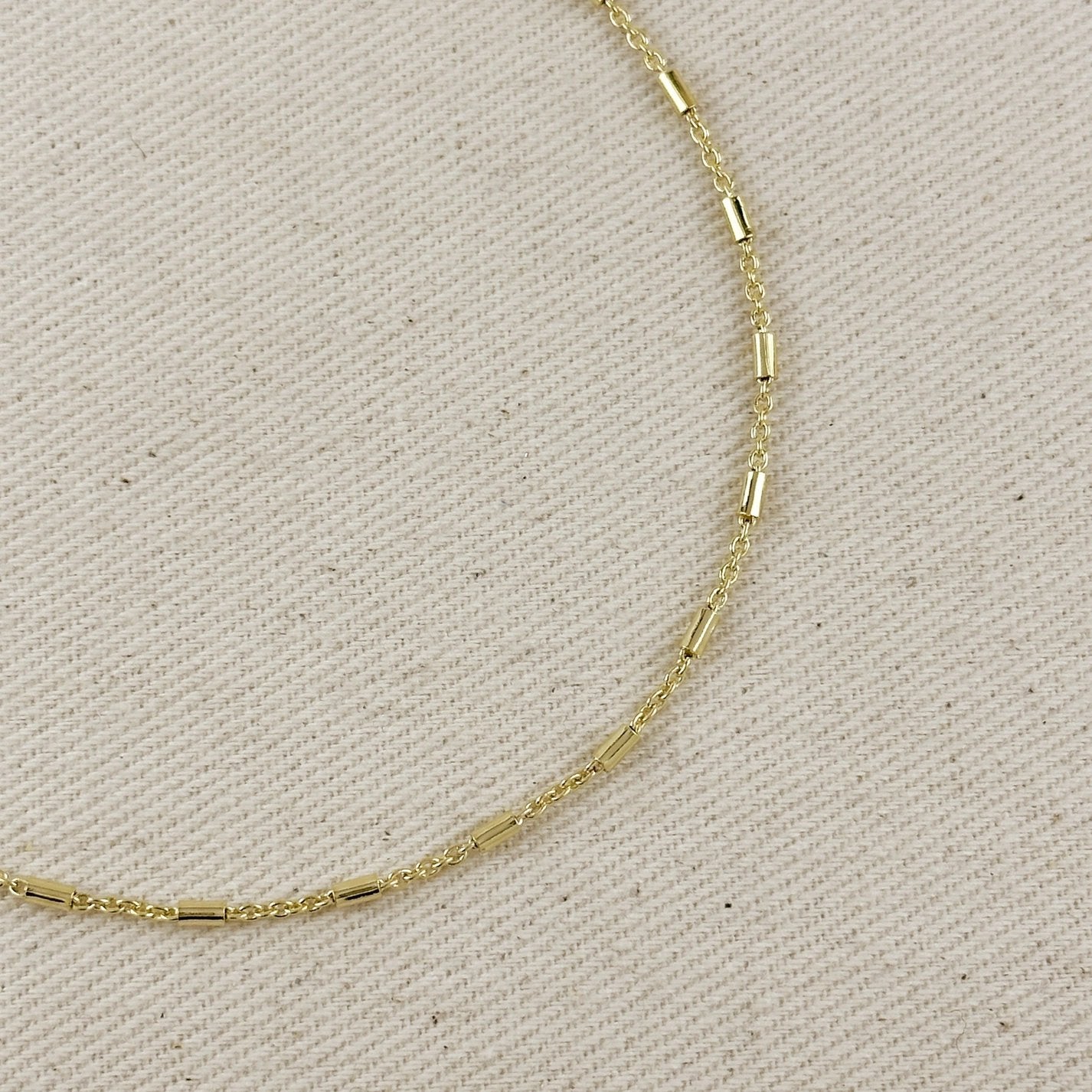 Gold Filled Mini Tube Chain Anklet