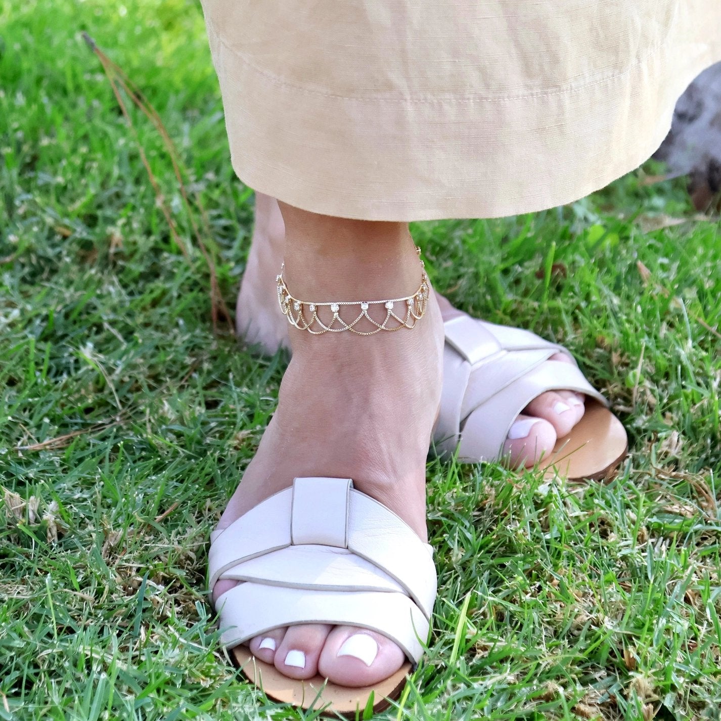 Gold Filled Bali Chain Anklet