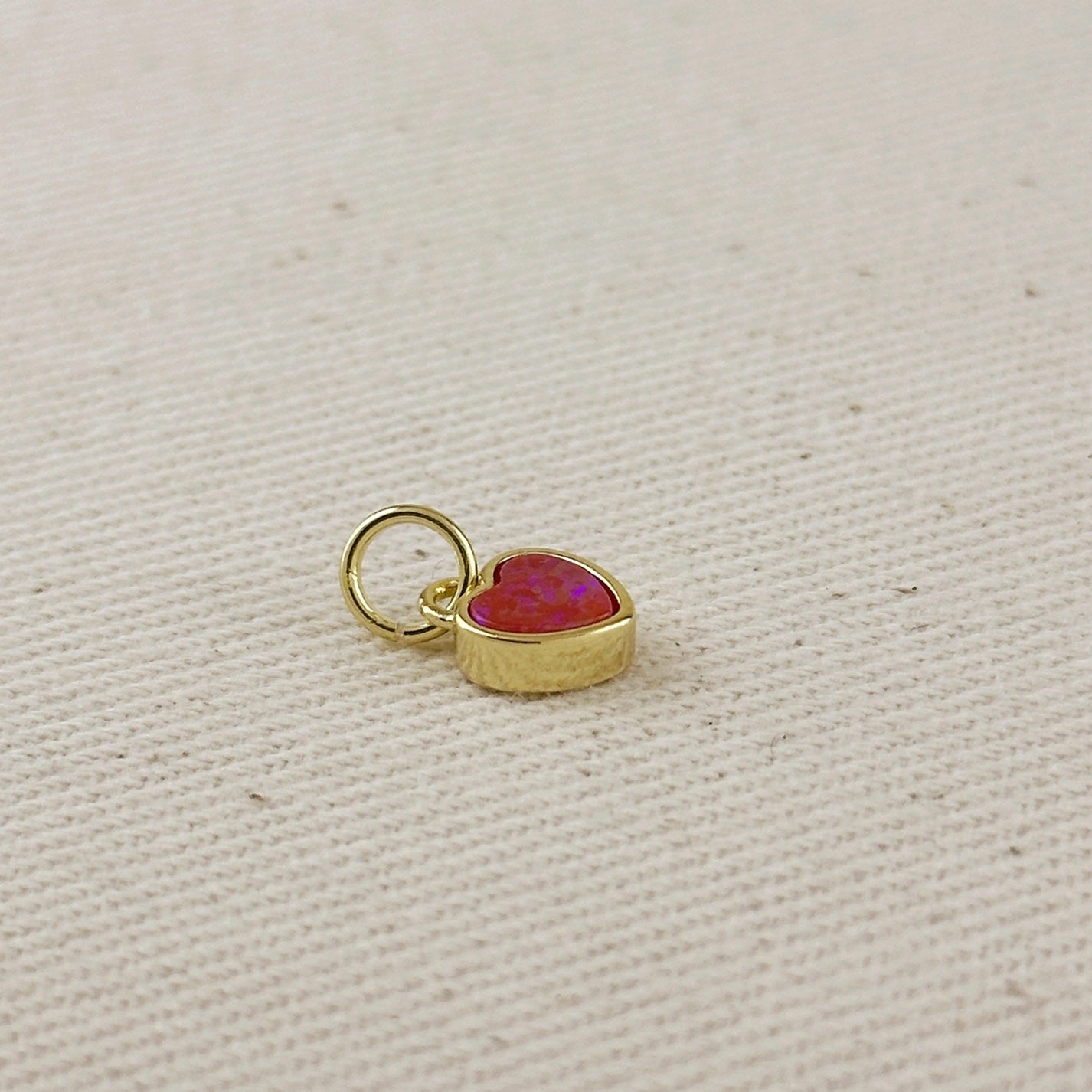 Gold Filled Opal Heart Charm (select color)