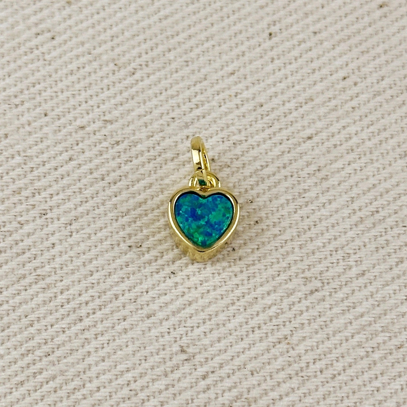 Gold Filled Opal Heart Charm (select color)