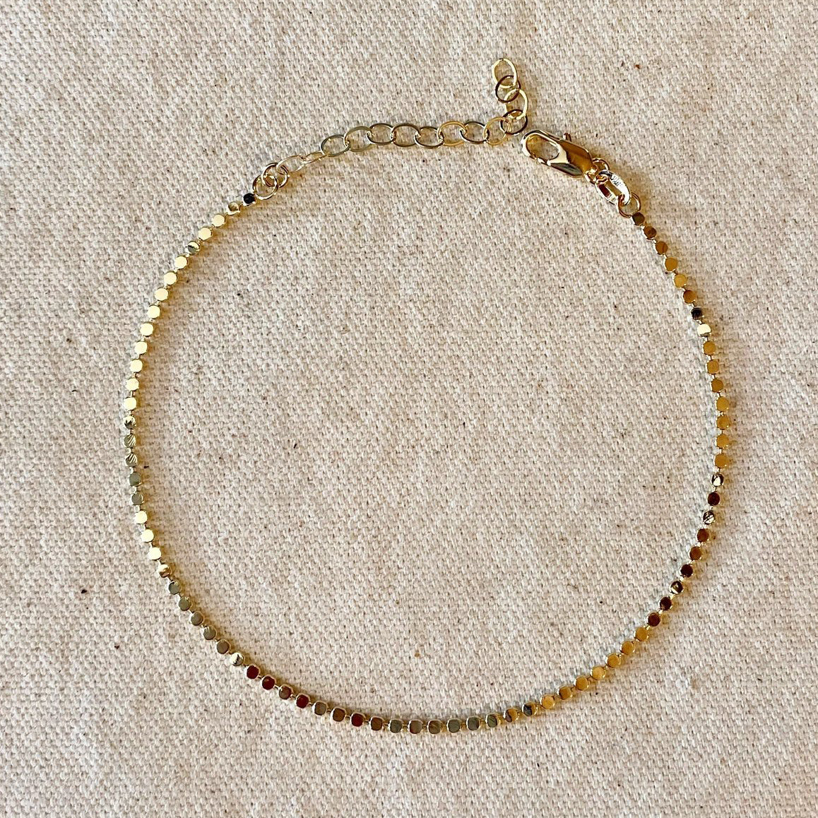 Gold Filled Dot Chain Anklet