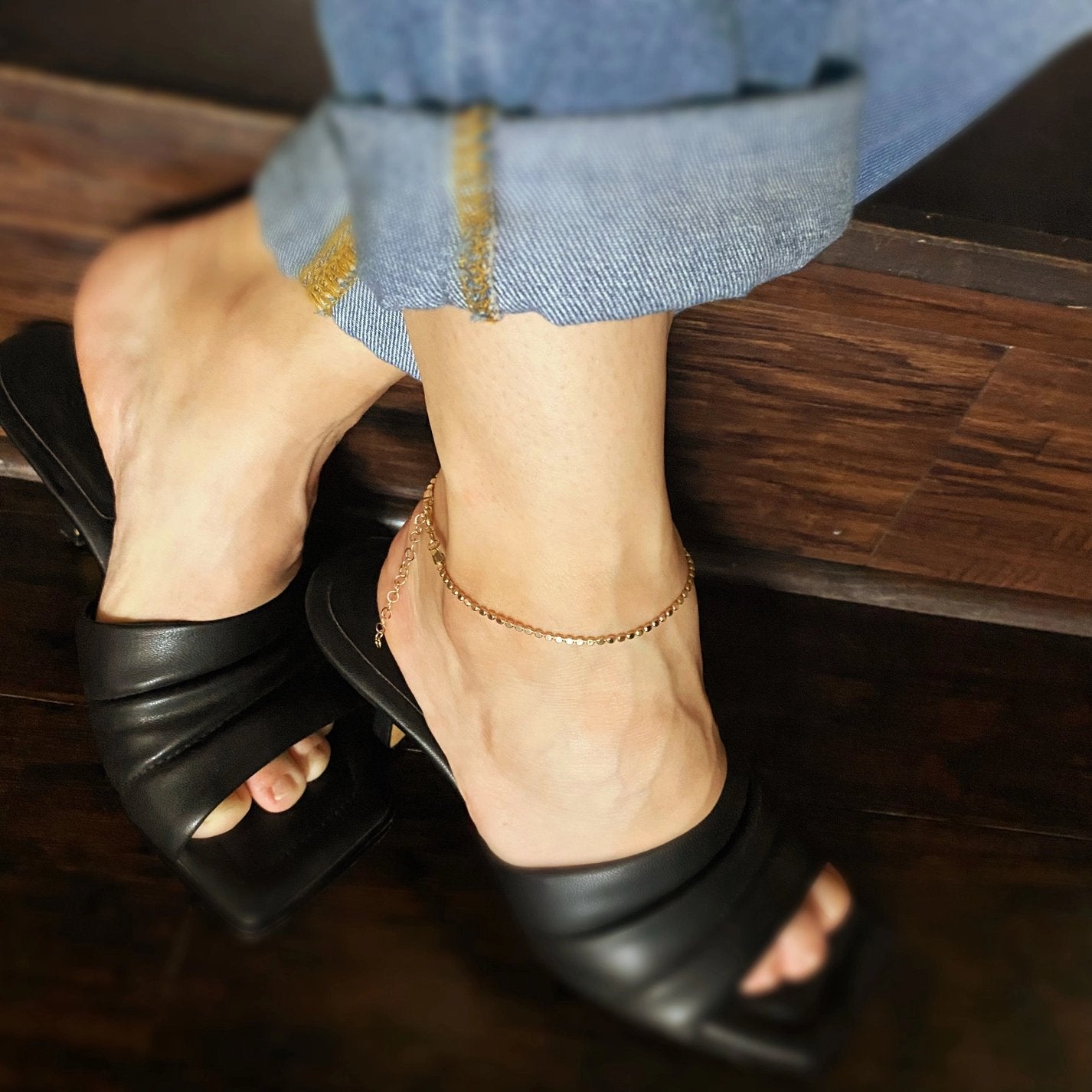 Gold Filled Dot Chain Anklet