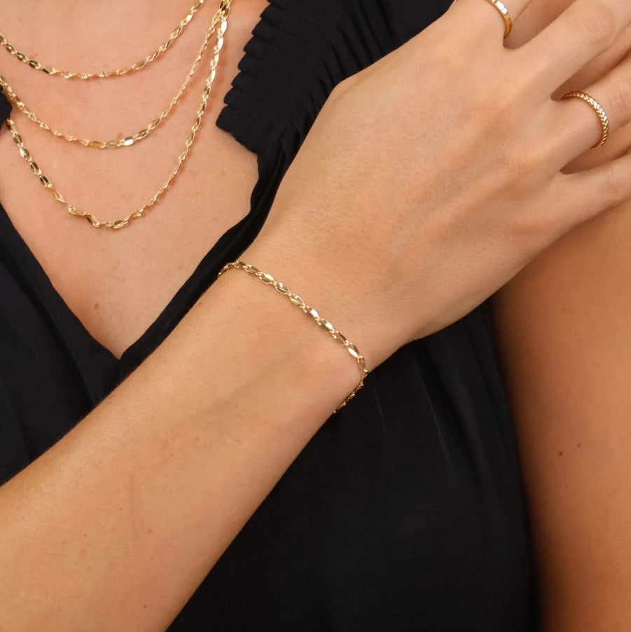 Fancy Oval Chain Bracelet - Gold Filled