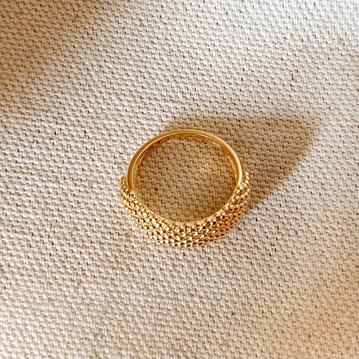 Beaded Cluster Statement Ring - Gold Filled