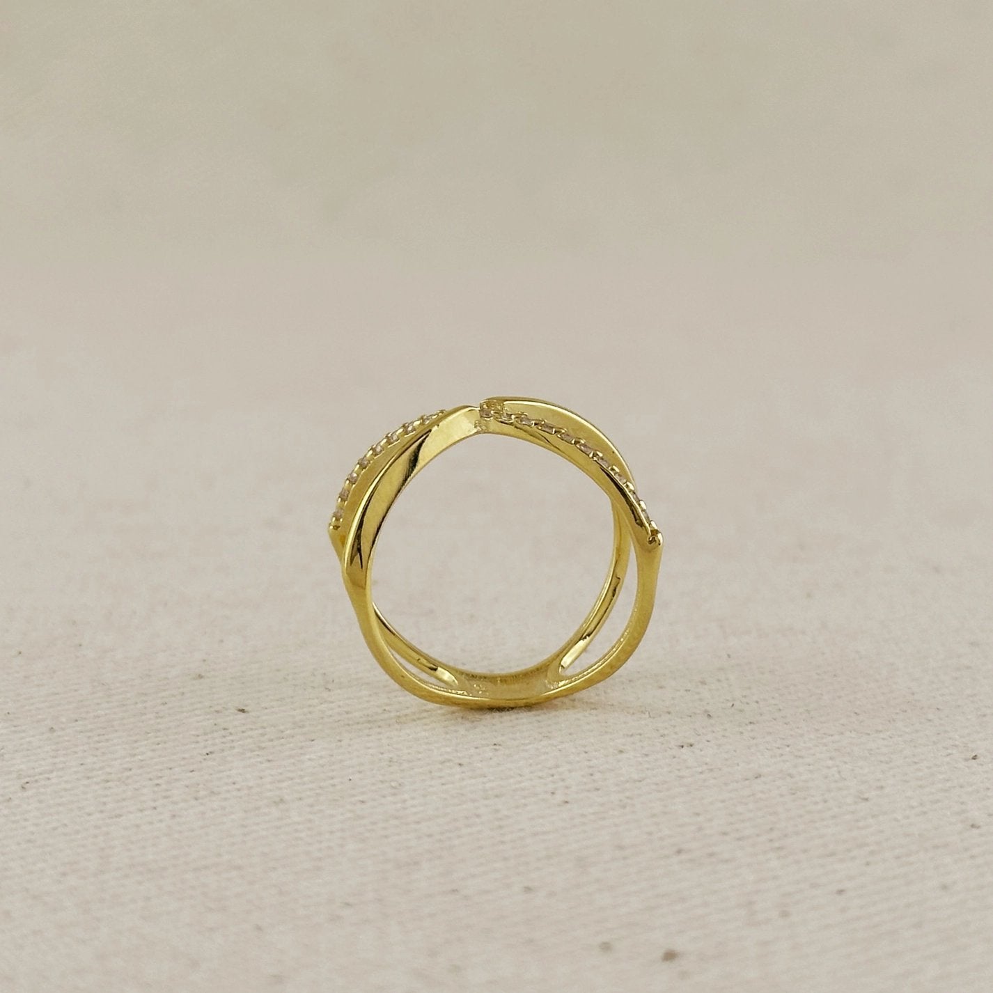 X Statement Ring - Gold Filled with CZs