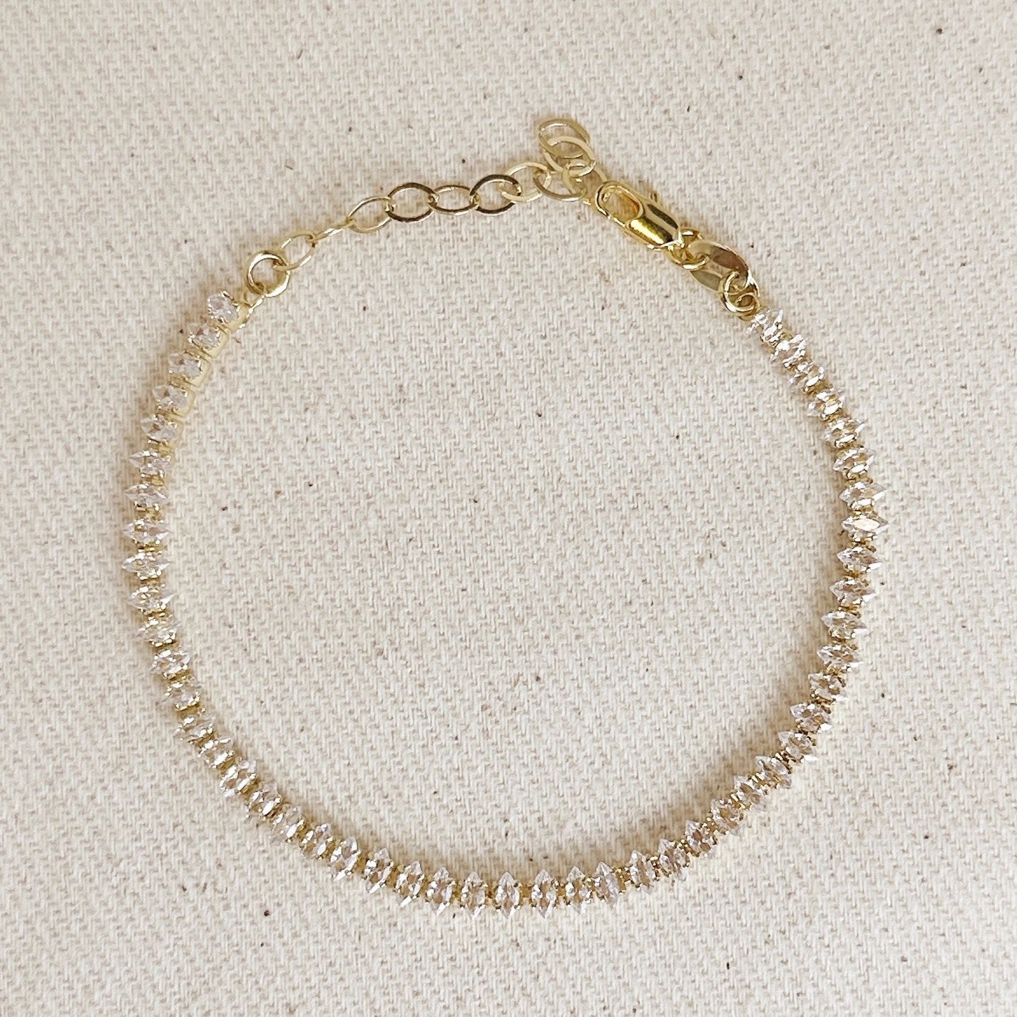 Marquise CZ Tennis Bracelet - Gold Filled