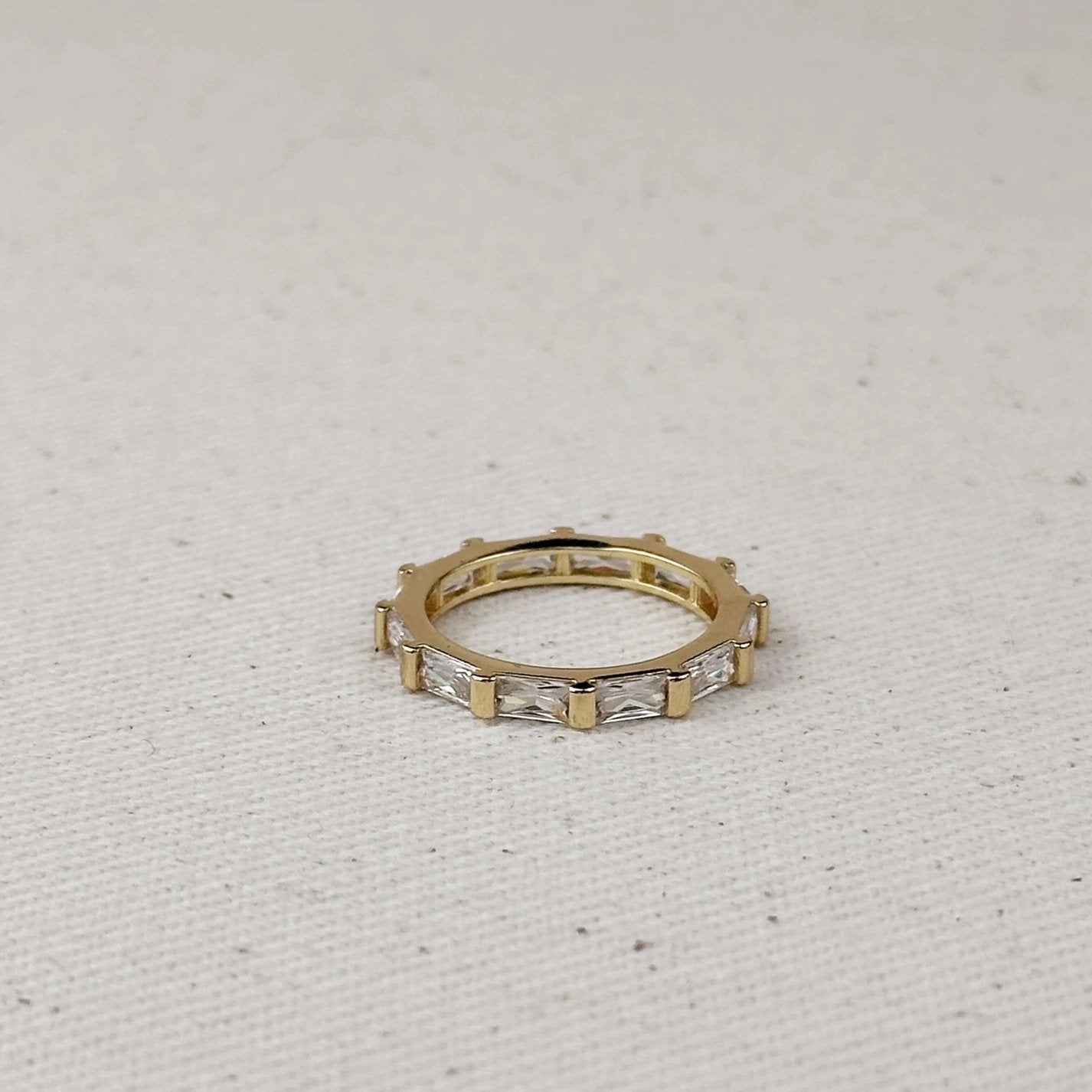 Baguette CZ Band Ring - Gold Filled