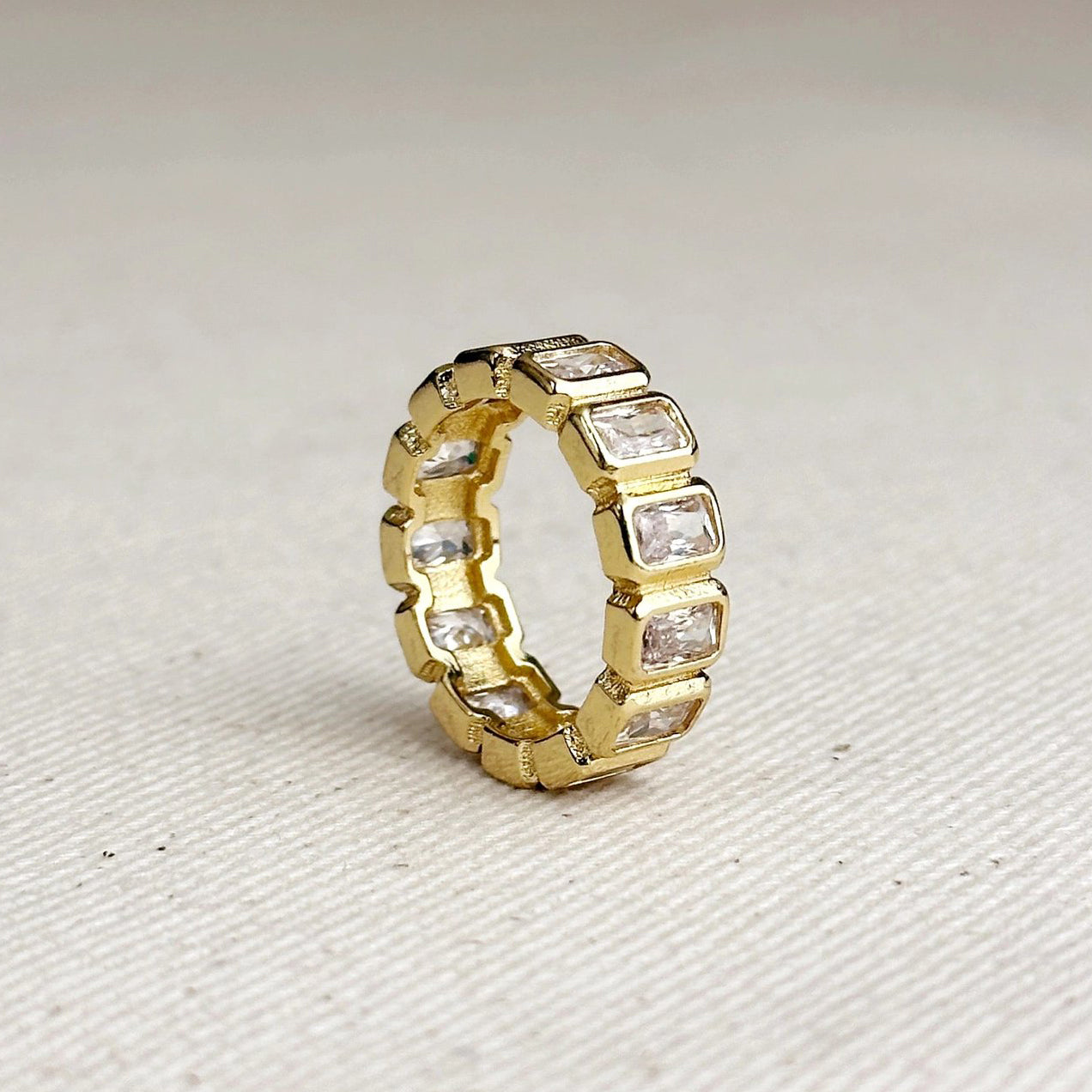 Chunky CZ Eternity Band Ring - Gold Filled