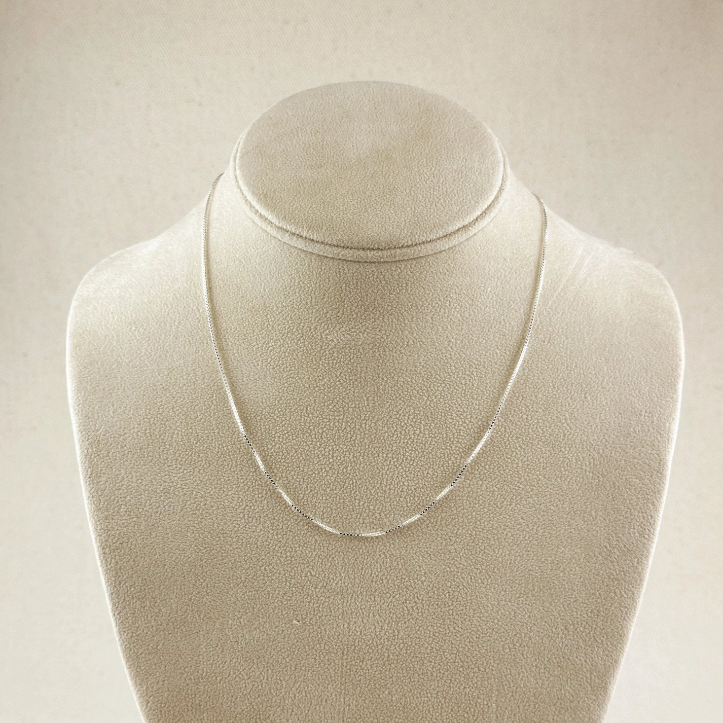 0.8mm Box Chain Necklace - Sterling Silver
