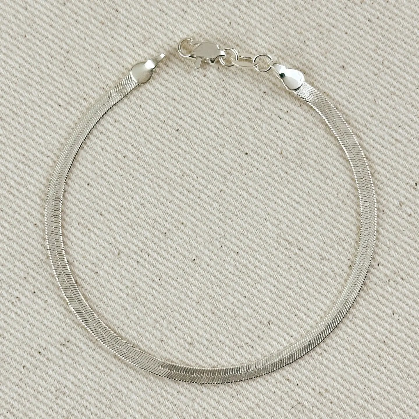 3.1mm Herringbone Bracelet - Sterling Silver