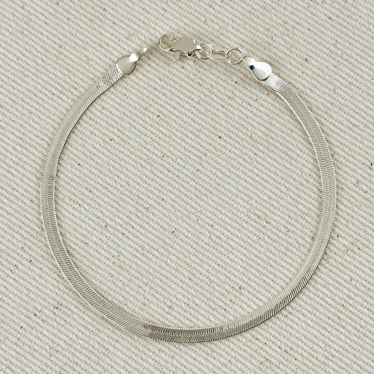3.1mm Herringbone Bracelet - Sterling Silver