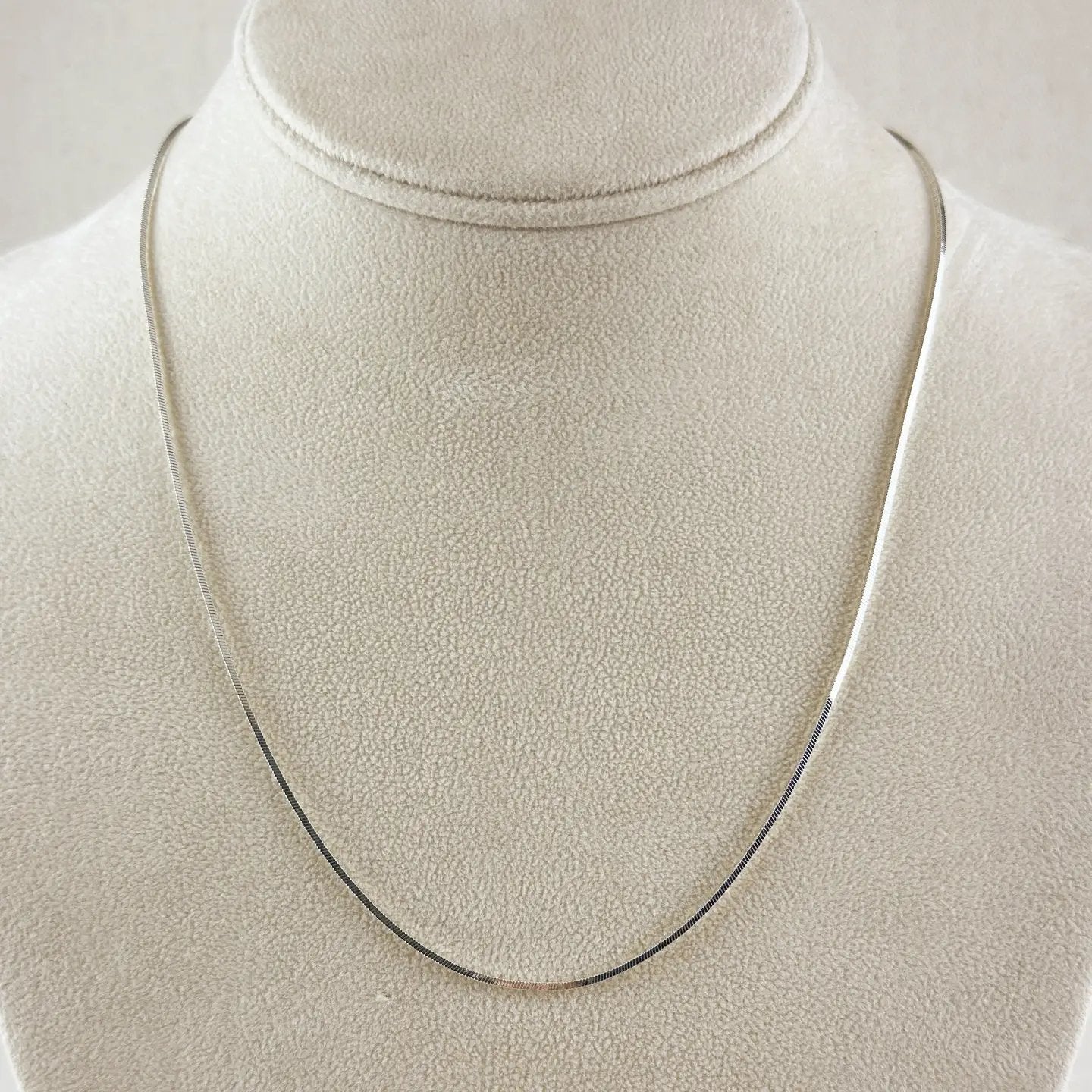 1.0mm Square Herringbone Chain - Sterling Silver