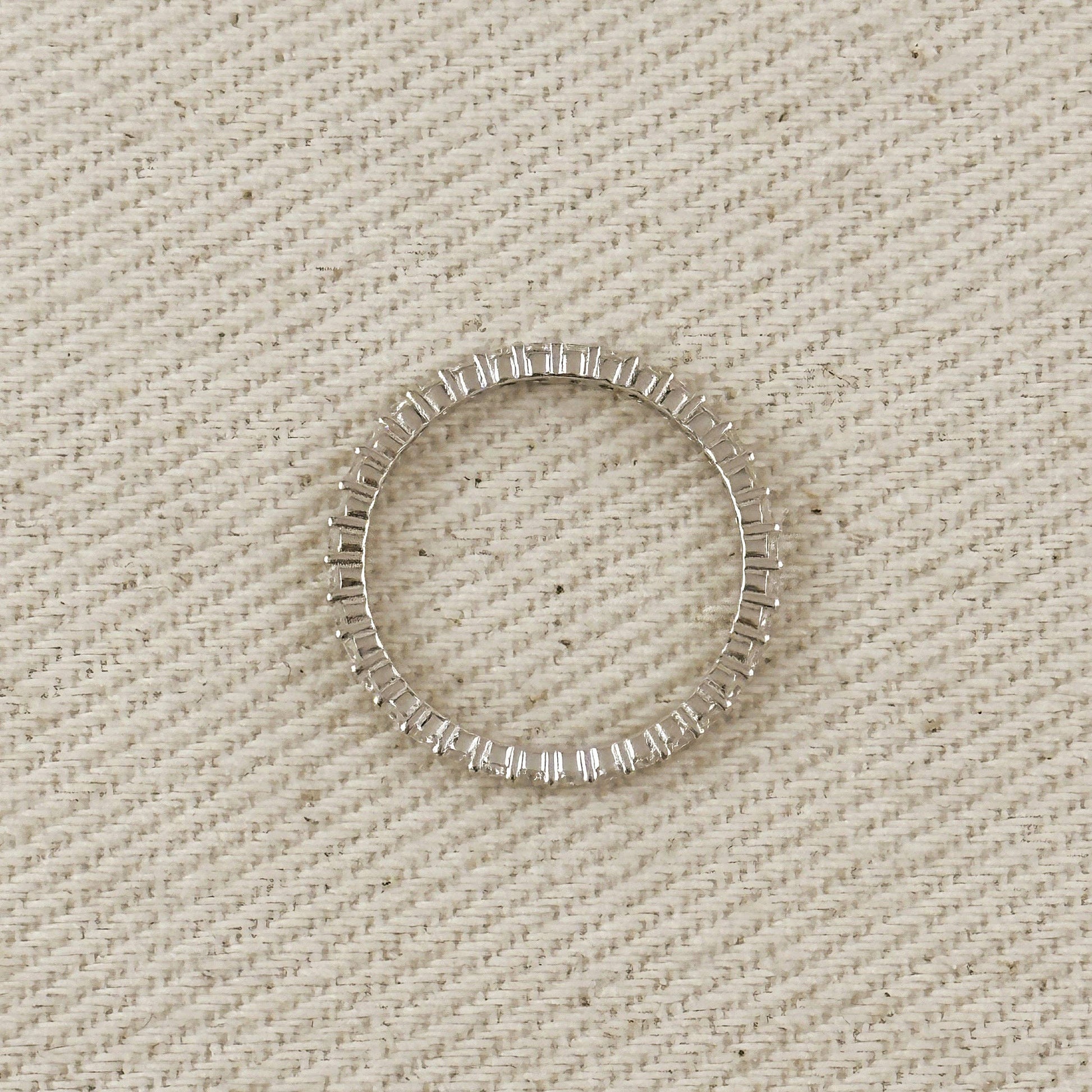 Moissanite Eternity Band Ring - Rhodium Plated Sterling Silver (select size)