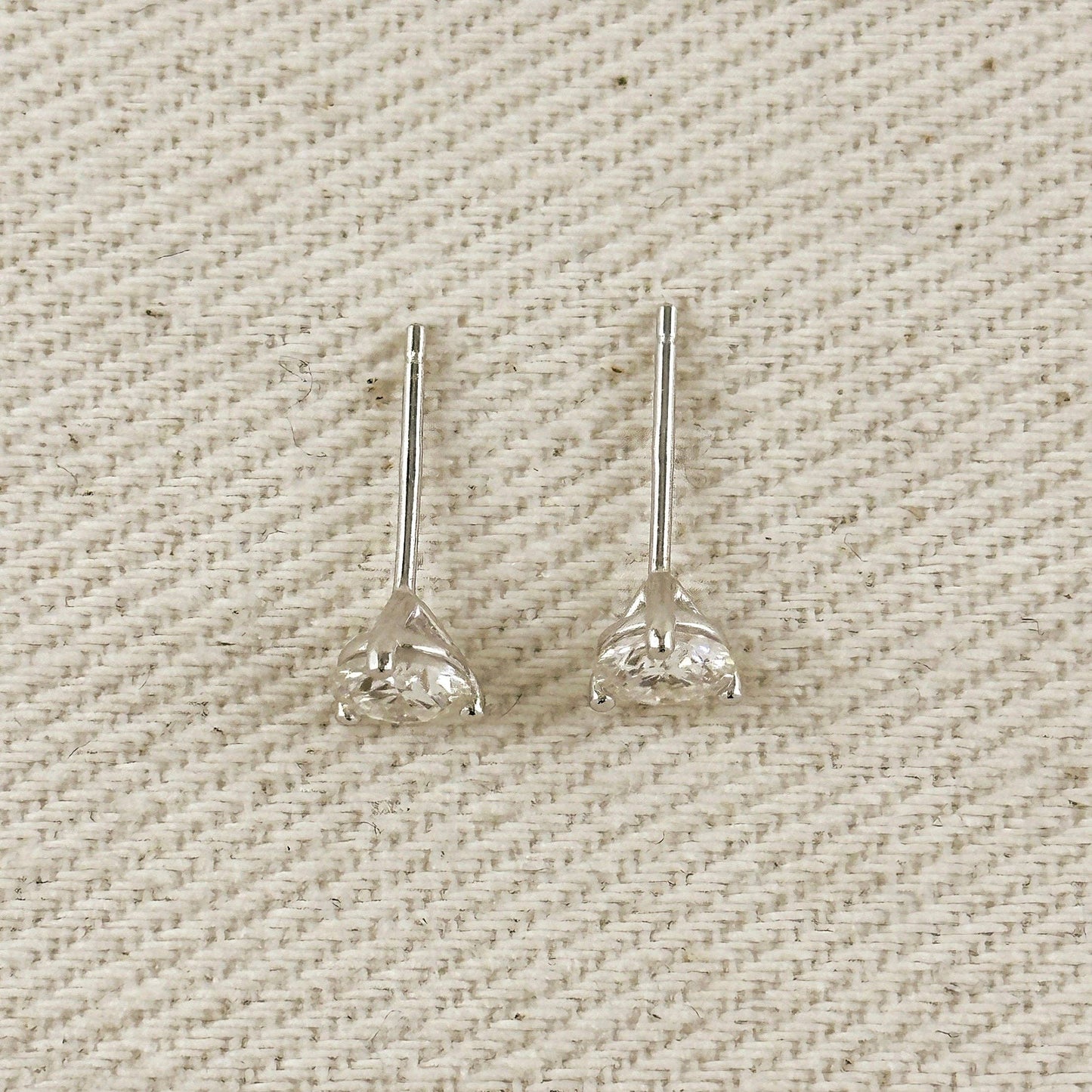 Moissanite Stud Earrings - Rhodium Plated Sterling Silver