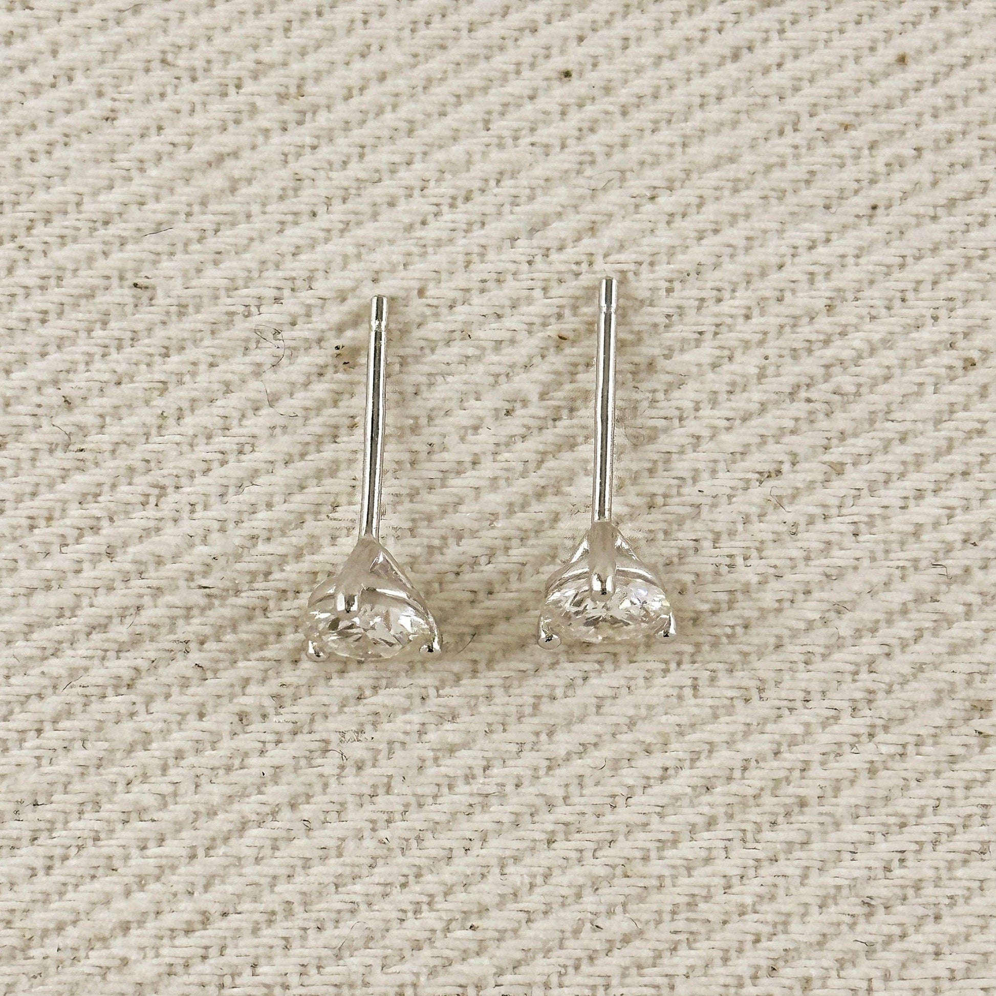 Moissanite Stud Earrings - Rhodium Plated Sterling Silver