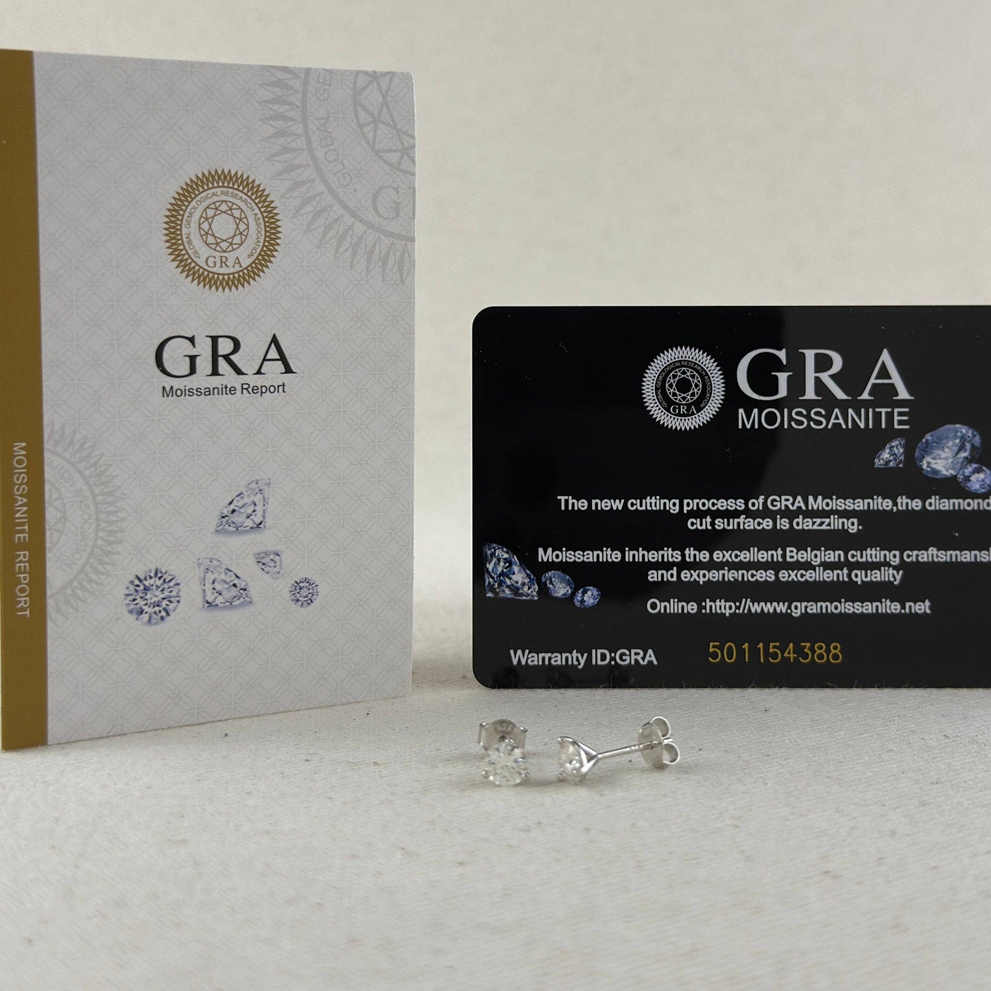 Moissanite Stud Earrings - Rhodium Plated Sterling Silver