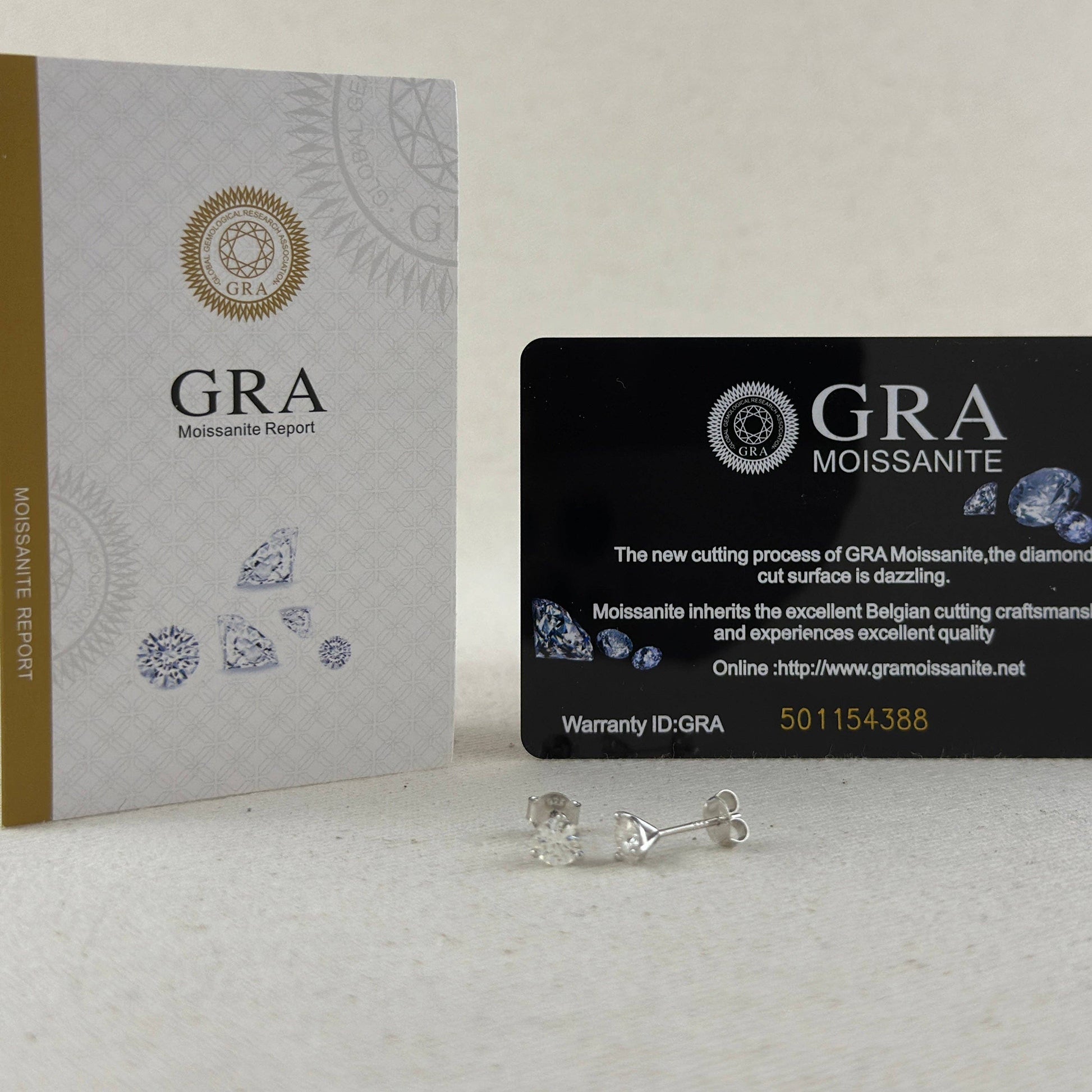 Moissanite Stud Earrings - Rhodium Plated Sterling Silver