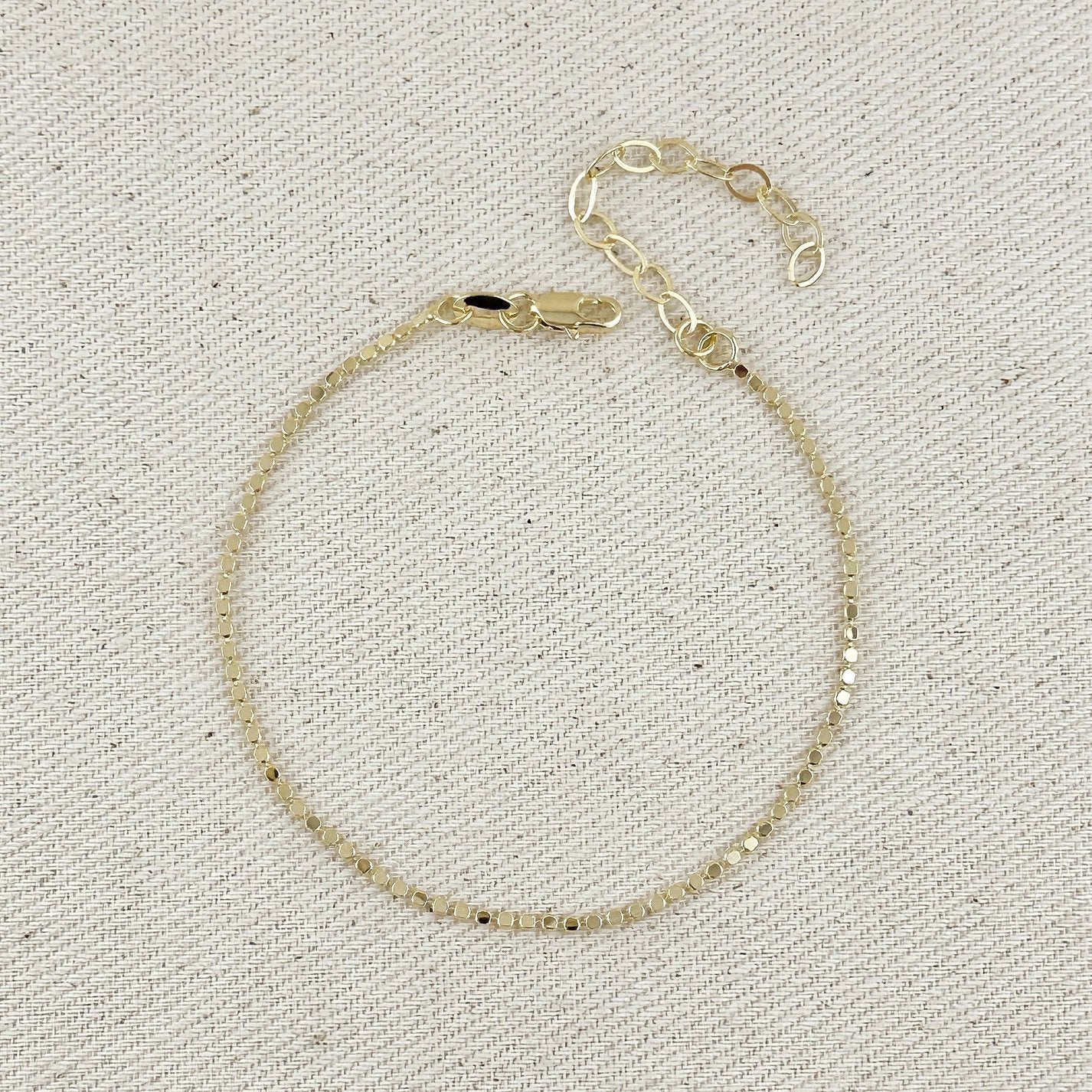 1.5mm Flat Dot Ball Bracelet - Gold Filled