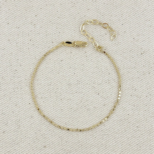 1.5mm Flat Dot Ball Bracelet - Gold Filled