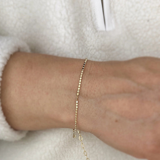 1.5mm Flat Dot Ball Bracelet - Gold Filled